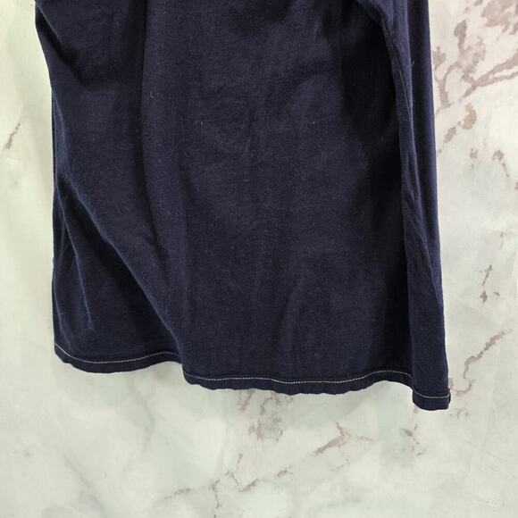 Anthropologie Top Womens Small Navy Blue Tank Racerback Lace Leifnotes - Picture 7 of 9